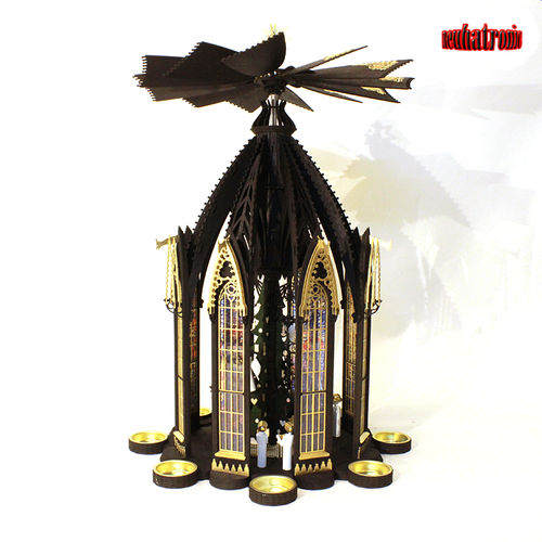 Gotische Kapelle edel-gold/schwarz mit 13 Engeln