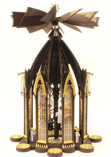 Gotische Kapelle schwarz/gold mit 13 Engeln